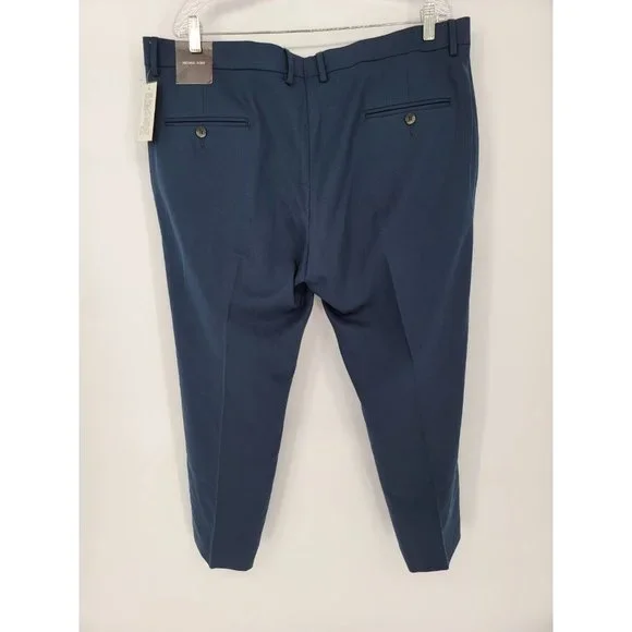 Michael Kors Size 34x30 Dress Pants Blue Parker Slim Fit Trousers NWT